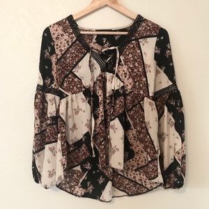 Patchwork peasant top